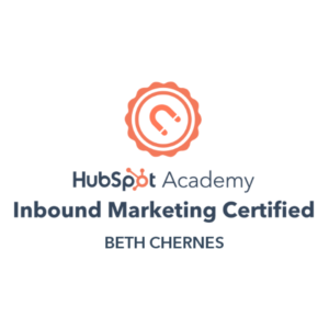 Hubspot Inbound Marketing Certification for SEO Consultant Beth Chernes 