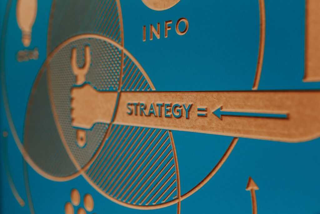 Close-up of a strategy flow chart, symbolizing the planning and strategic approach in SEO consulting for business growth.