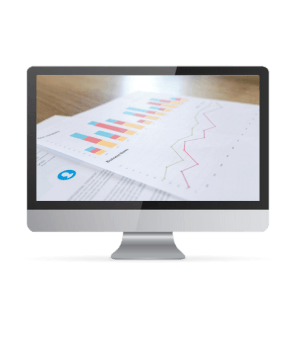 A computer showing traffic growth results from strategic SEO for accounting and financial firms.